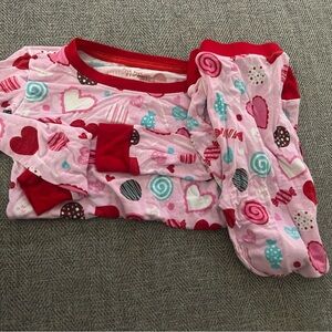 Little Sleepies Pink Heart and Candy Kids Pajamas